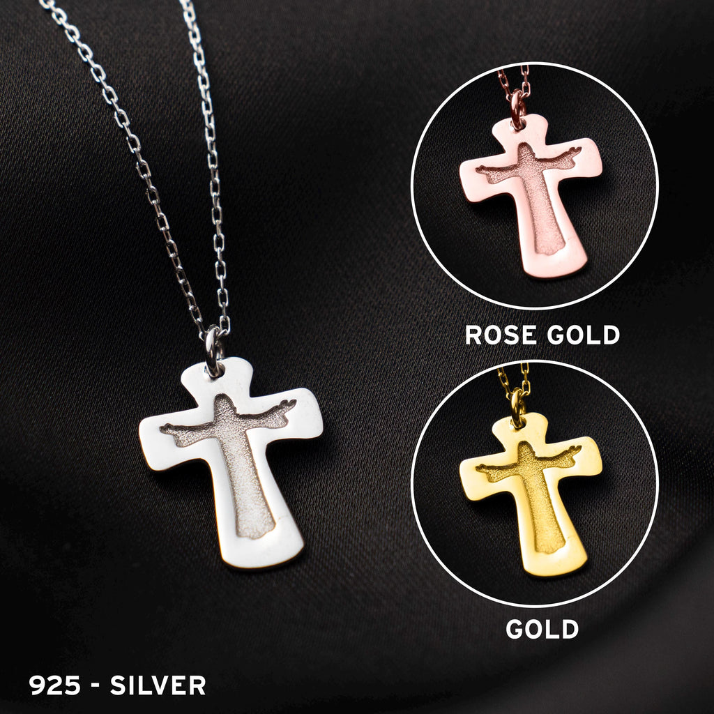 Minimalist Religious Pendant - Dainty Sterling Silver Cross Necklace