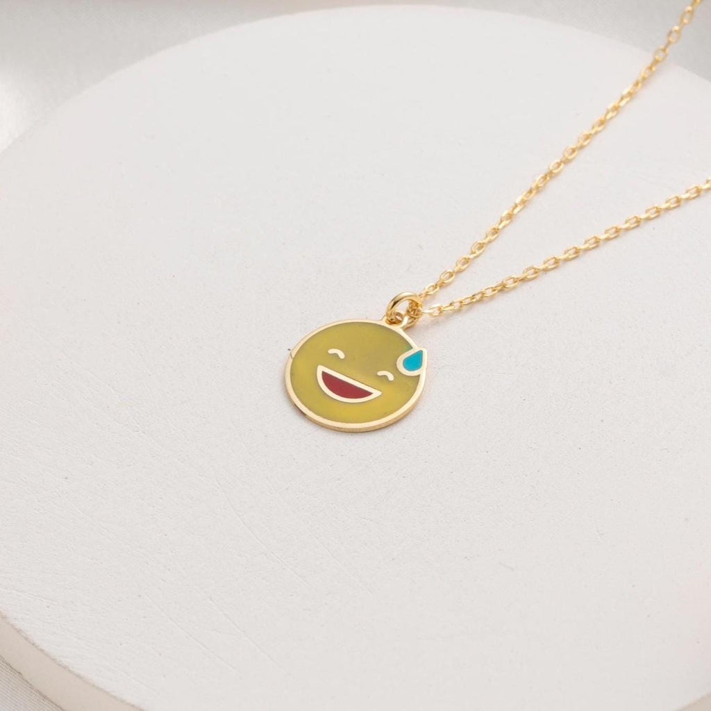 Emoji Pendant Necklace – Custom 18K Gold Charm Gift for Her
