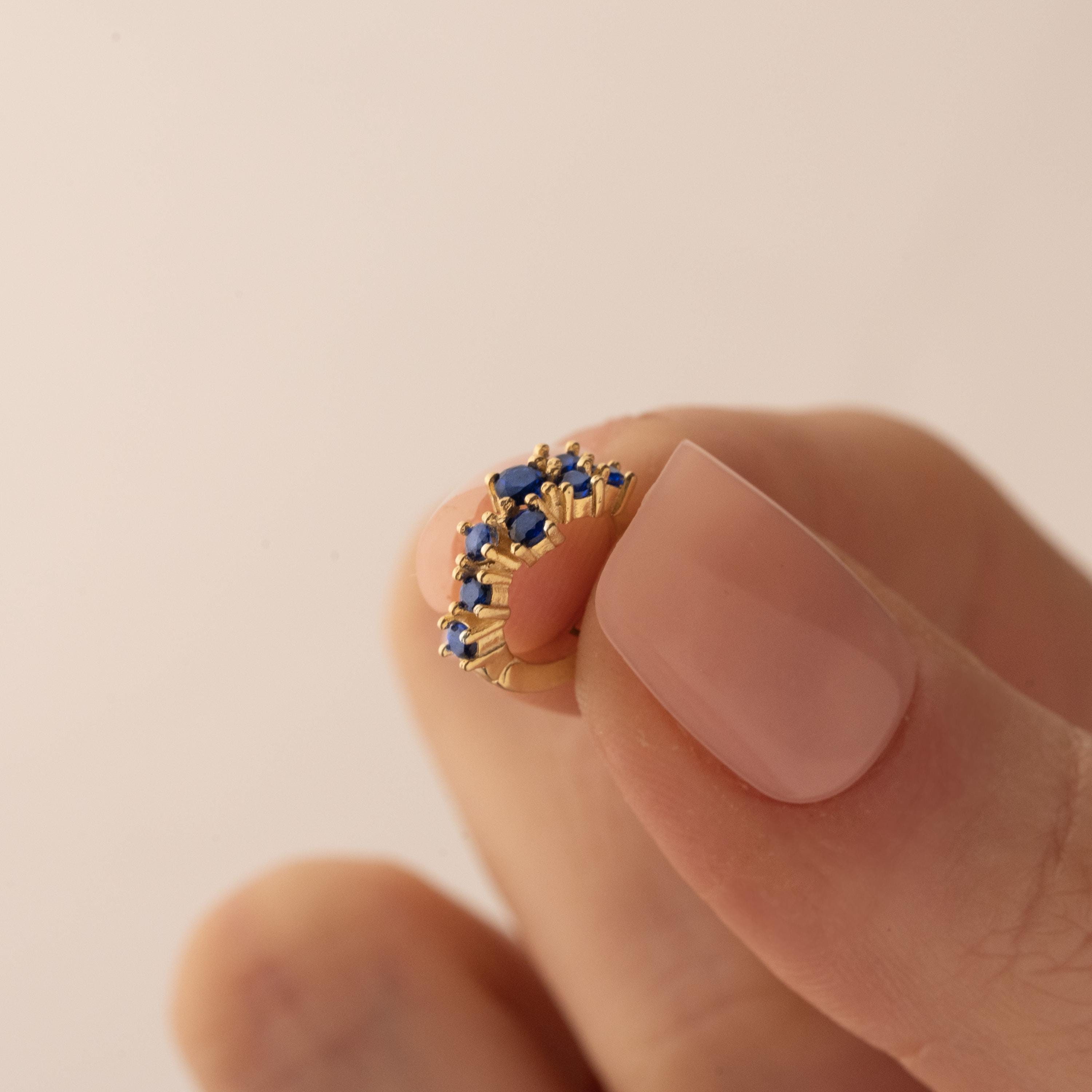 Boho Chic Blue Crystal Earrings with Gold Studs - Perfect Gift for Her